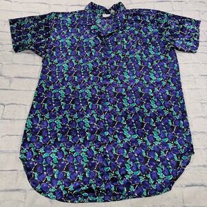 Intimate Moments Floral Sleep Shirt Women 22/24W Purple Short Sleeve Vintage
